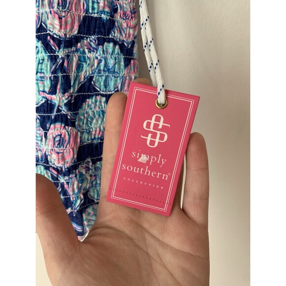 NWT Simply Southern Seashell Print 2-Piece Set Top & Skirt Blue/Pink- Size Large - Picture 3 of 14